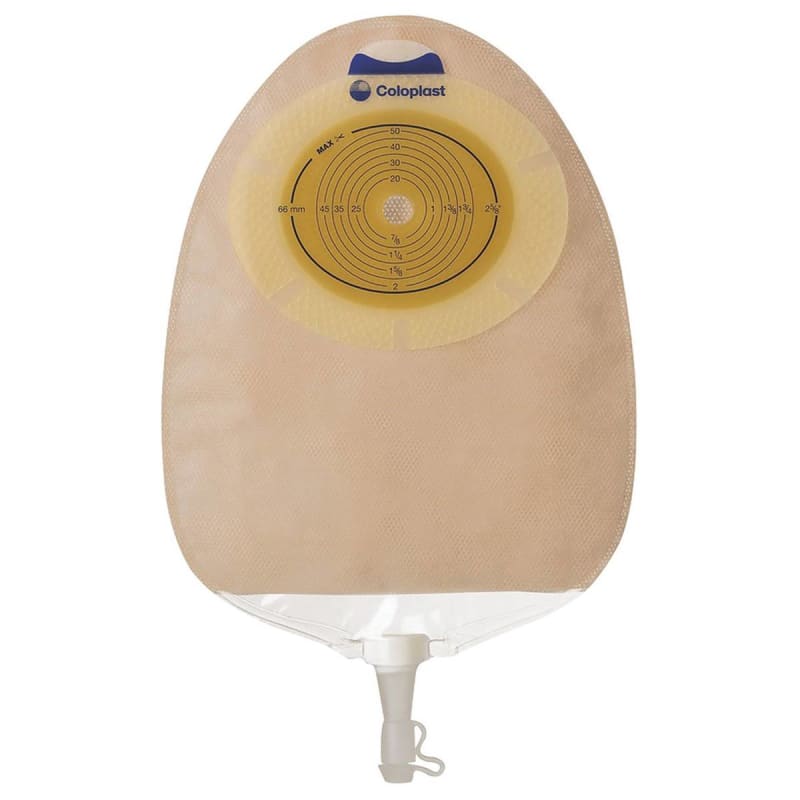 Coloplast SenSuraÂ® 1-Piece Transparent Urostomy Pouch, Trim to fit 10 â€“ 76 mm Stomas