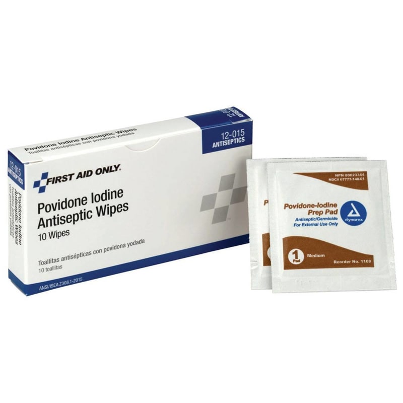 Acme United First Aid Only Povidone Iodine Antiseptic Wipes Acme United First Aid Only Povidone Iodine Antiseptic Wipes