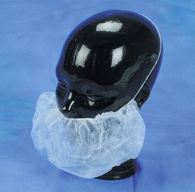 Health Care Logistics Beard Cover One Size Fits Most White Elastic Closure