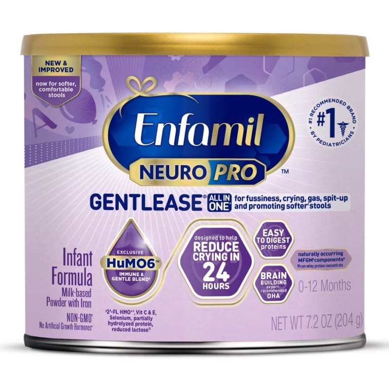 Mead Johnson Infant Formula Enfamil NeuroProâ„¢ GentleaseÂ® Unflavored 7.2 oz. Can Powder Milk-Based Crying / Spitup