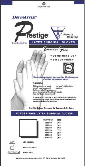 Innovative Healthcare Corp DermAssist® Prestige® DHD Latex Surgical Glove, Size 6, Ivory Innovative Healthcare Corp DermAssist® Prestige® DHD Latex Surgical Glove, Size 6, Ivory