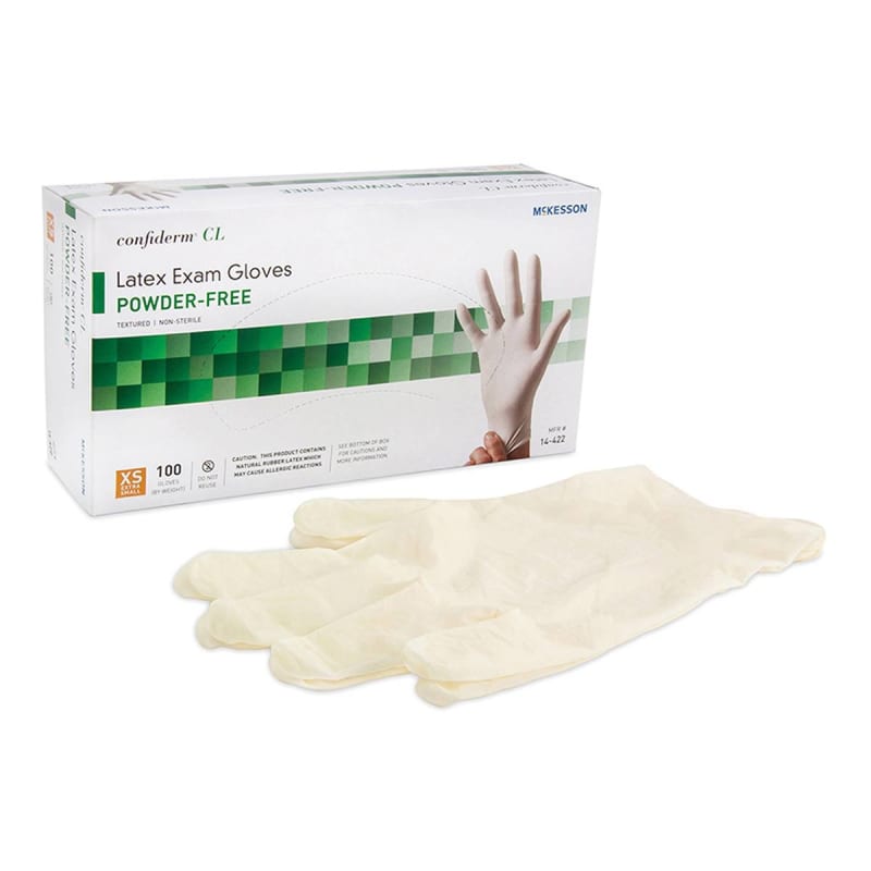 McKesson Confiderm® CL Latex Gloves, Extra-Small, Ivory McKesson Confiderm® CL Latex Gloves, Extra-Small, Ivory