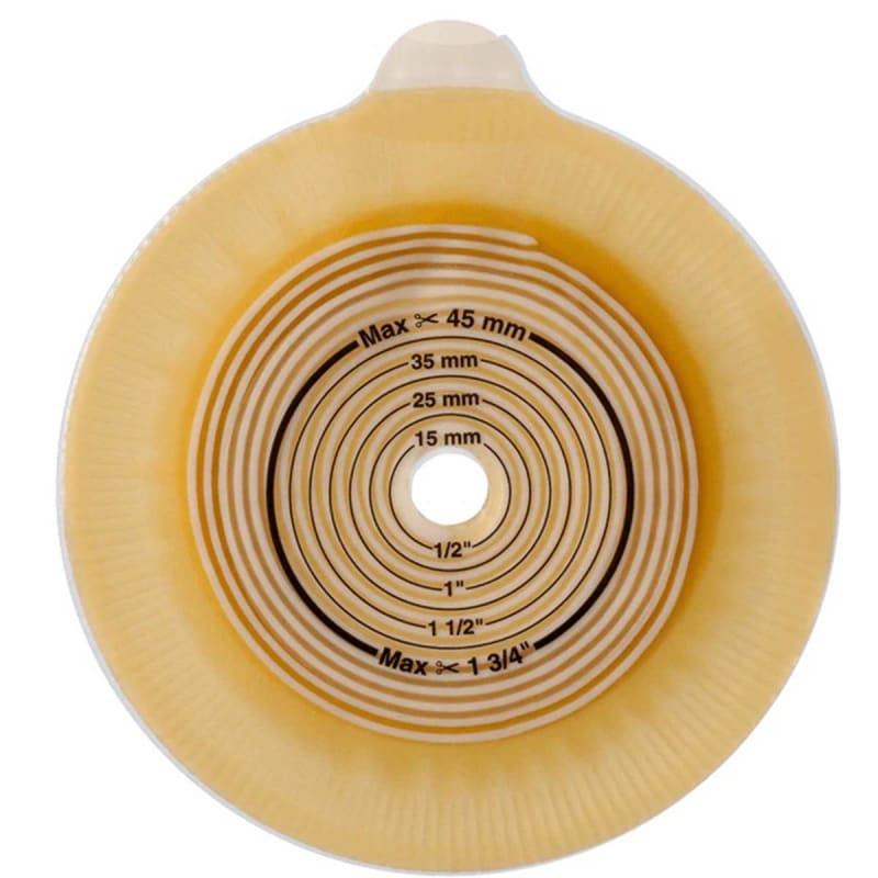Coloplast AssuraÂ® Flat Ostomy Barrier, Pre-cut to Fit 20 mm Stoma Opening, Green Match