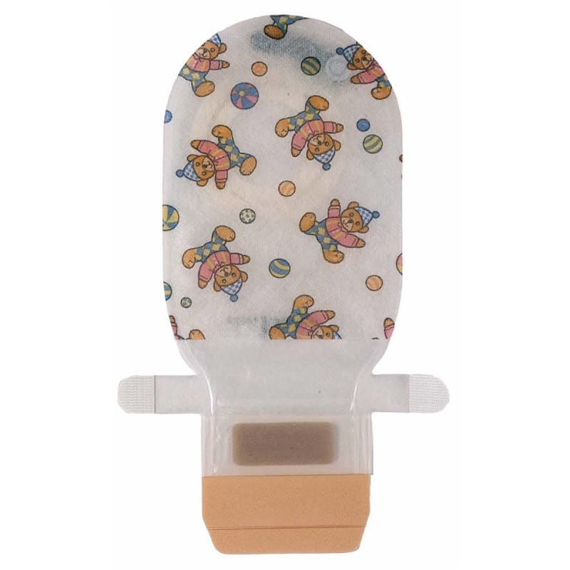 Coloplast AssuraÂ® ColoKidsâ„¢ Teddy Bear Design Colostomy Pouch, Orange Match