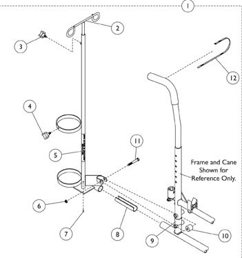 Invacare Iv / Oxygen Holder Package Assembly
