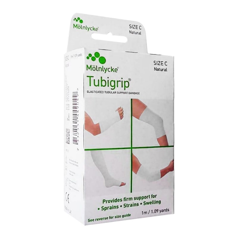 Molnlycke TubigripÂ® Pull On Elastic Tubular Support Bandage, 1 Meter, Size C