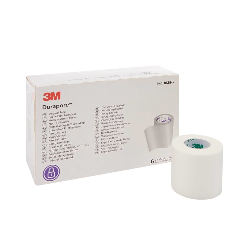 Solventum Corporation 3Mâ„¢ Duraporeâ„¢ Silk-Like Cloth Medical Tape, 2 Inch x 10 Yard, White