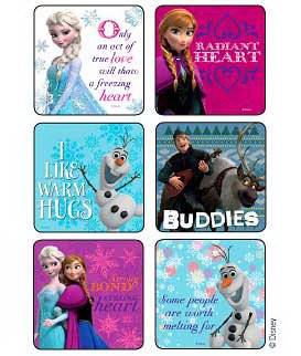 Medibadge Sticker DisneyÂ® 75 per Pack Frozen Snowflakes n Slogans 2-1/2 X 2-1/2 Inch