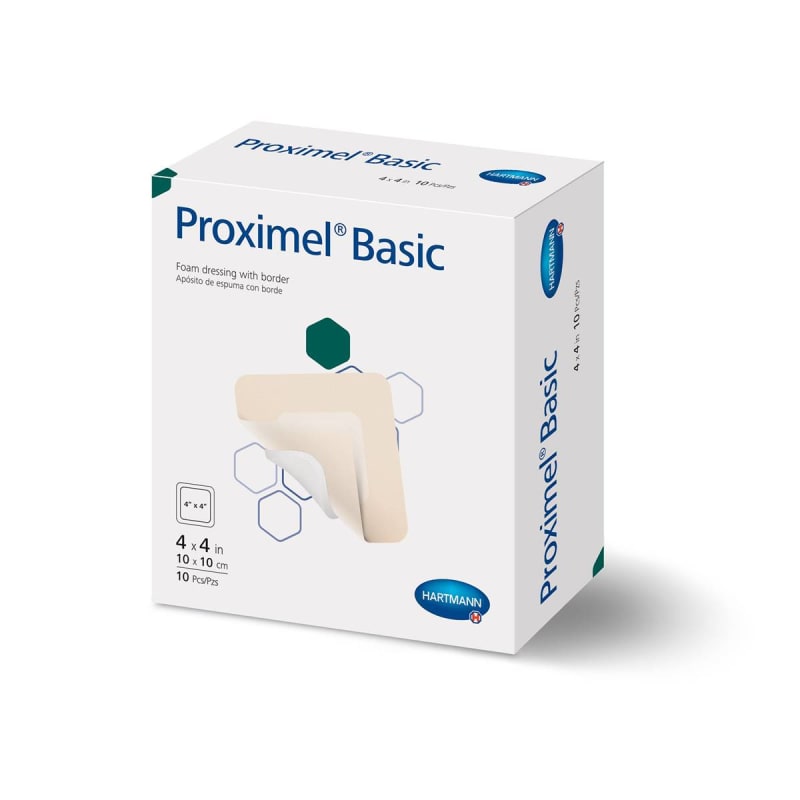 Hartmann Foam Dressing ProximelÂ® Basic 4 X 4 Inch With Border Waterproof Film Backing Acrylic Adhesive Square Sterile