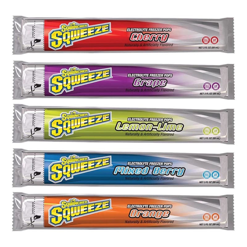 Kent Precision Foods SqwincherÂ® Squeeze Assorted Flavors Electrolyte Freeze Pop