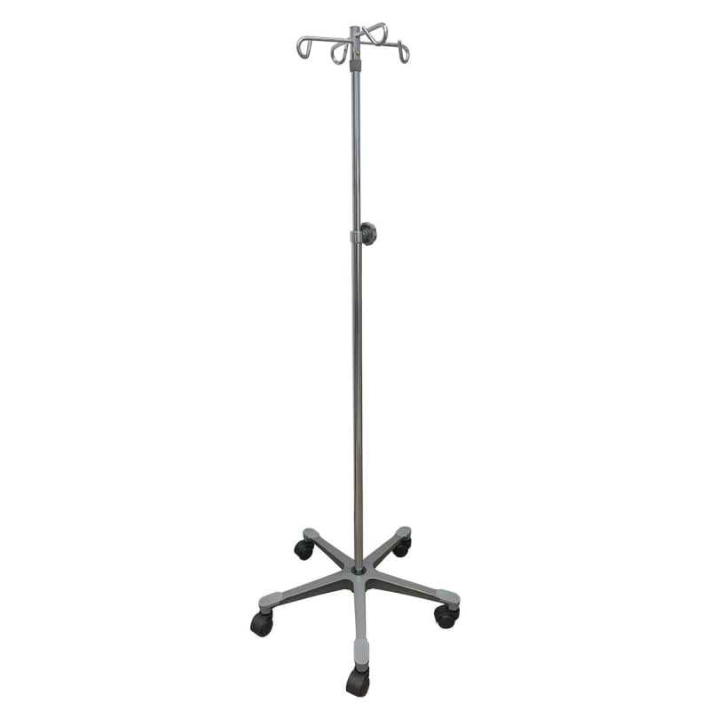 McKesson Brand IV Stand Floor Stand 4 Hooks 5 Legs with Casters McKesson Brand IV Stand Floor Stand 4 Hooks 5 Legs with Casters