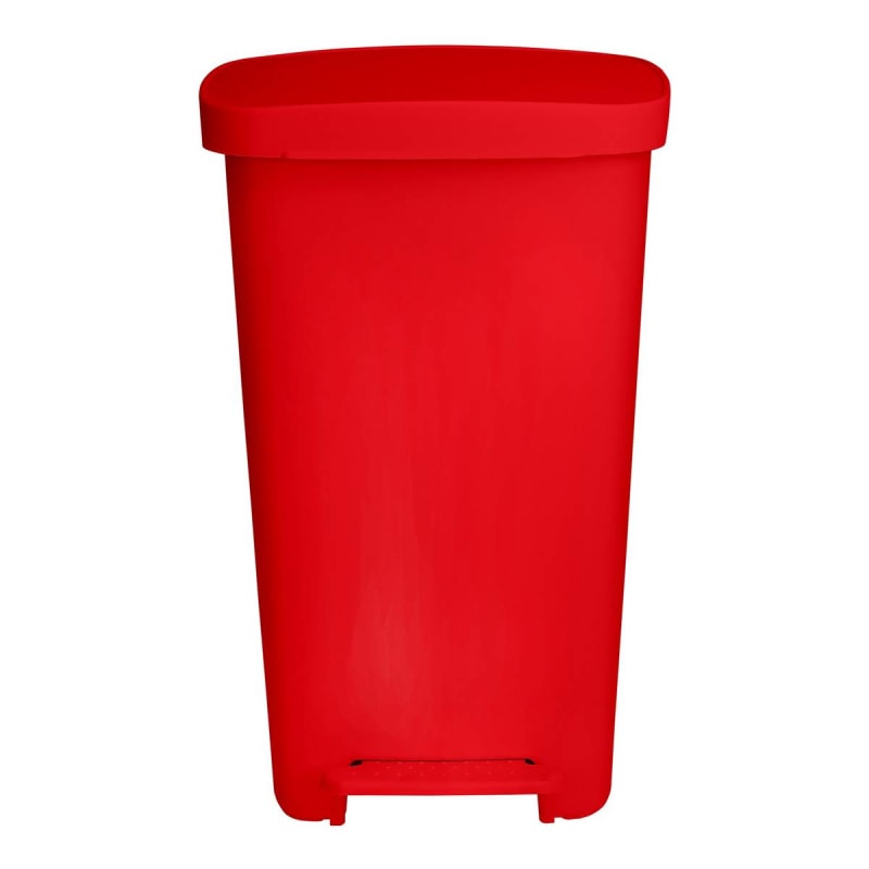 McKesson Waste Can with Step-On Pedal, Plastic, Red, 15.16 x 14.76 x 26.57 Inch McKesson Waste Can with Step-On Pedal, Plastic, Red, 15.16 x 14.76 x 26.57 Inch