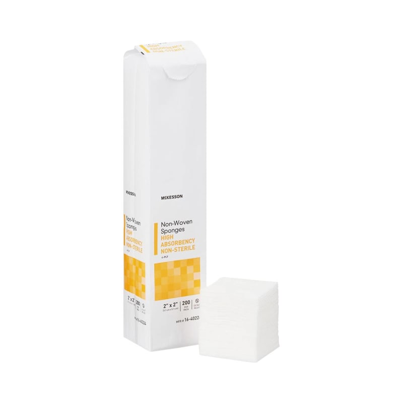 McKesson Nonwoven Sponge, 2 x 2 Inch, Four Ply McKesson Nonwoven Sponge, 2 x 2 Inch, Four Ply