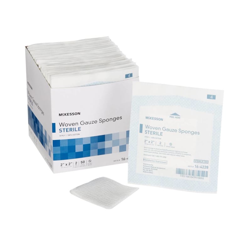 McKesson Sterile Gauze Sponge, 2 x 2 Inch, Eight Ply McKesson Sterile Gauze Sponge, 2 x 2 Inch, Eight Ply