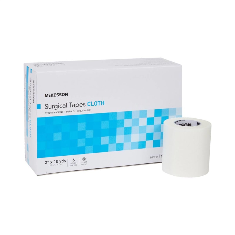 McKesson Silk-Like Cloth Medical Tape, 2 Inch x 10 Yard, White McKesson Silk-Like Cloth Medical Tape, 2 Inch x 10 Yard, White