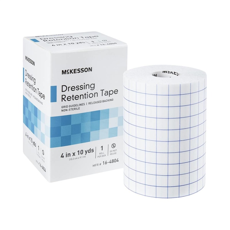 McKesson Nonwoven Fabric Dressing Retention Tape, 4 Inch x 10 Yard McKesson Nonwoven Fabric Dressing Retention Tape, 4 Inch x 10 Yard