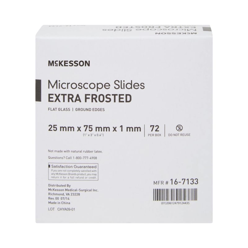 McKesson Glass Microscope Slide, 1 x 3 Inch x 1 mm