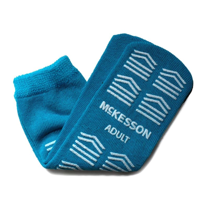 McKesson Brand Slipper Socks McKesson Unisex Adult Large Single Tread Single Patient Use Teal McKesson Brand Slipper Socks McKesson Unisex Adult Large Single Tread Single Patient Use Teal