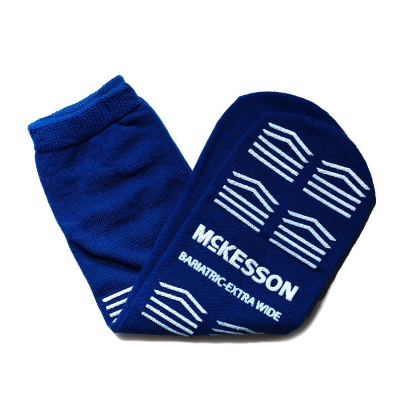 McKesson Brand Slipper Socks McKesson Unisex Adult Bariatric / X-Wide Single Tread Single Patient Use Royal Blue