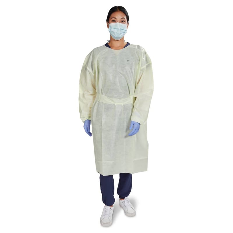 McKesson AAMI Level 2 Isolation Gown, Tape Tab Neck Style, One Size Fits Most