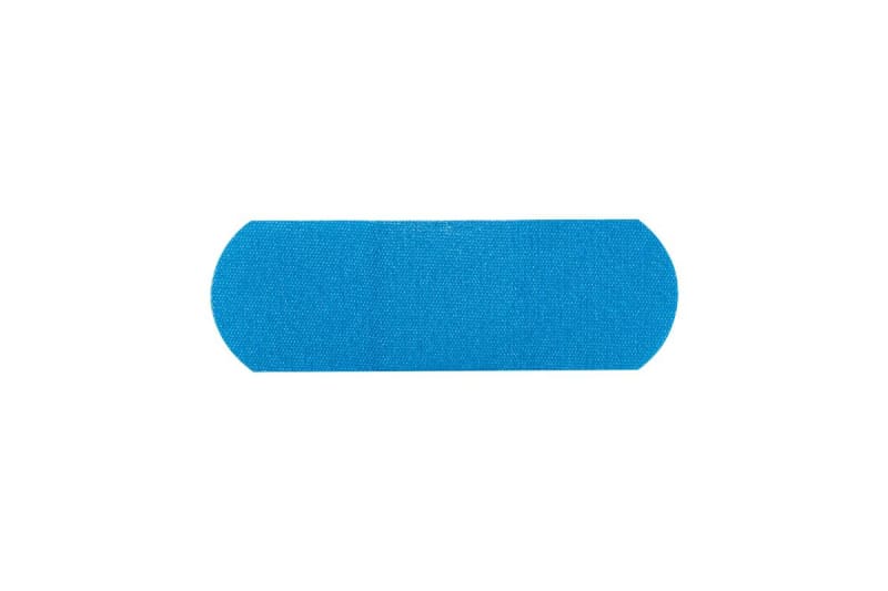 Dukal AmericanÂ® White Cross Blue Metal Detectable Adhesive Strip, 1 x 3 Inch