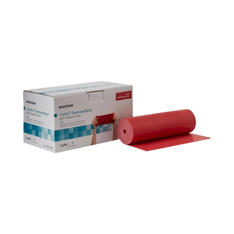 McKesson Brand McKesson Exercise Resistance Band, Red, 5 Inch x 6 Yard, Light Resistance