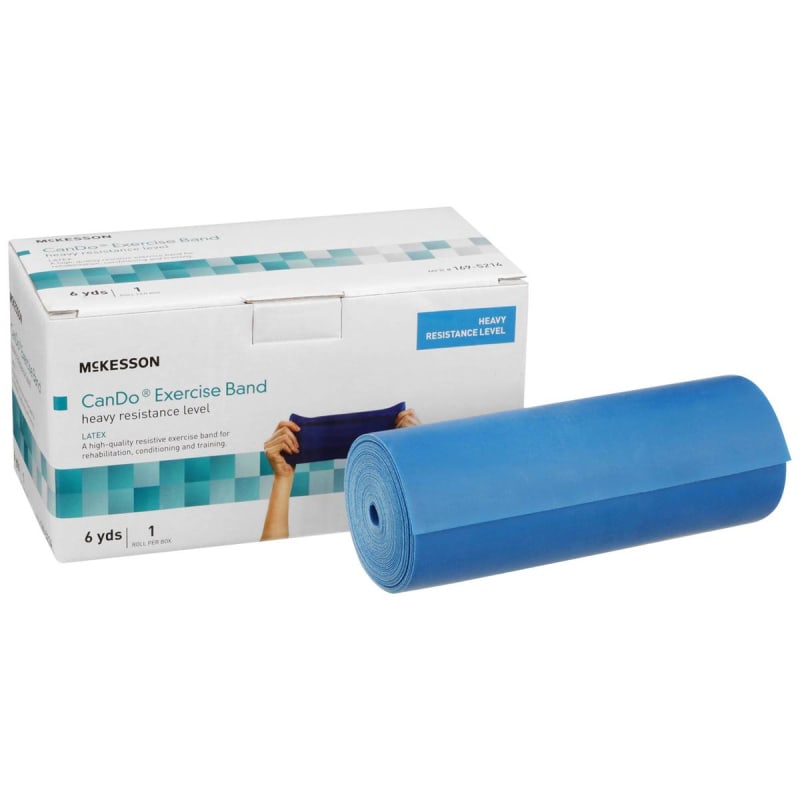 McKesson Brand McKesson Exercise Resistance Band, Blue, 5 Inch x 6 Yard, Heavy Resistance