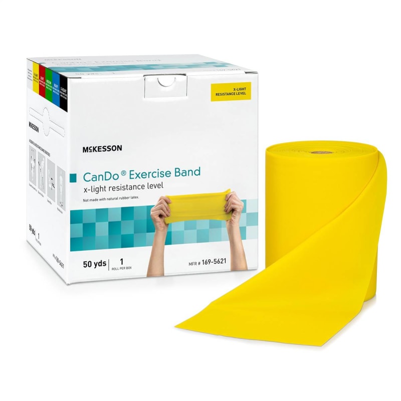 McKesson CanDoÂ® Exercise Extra-Light Resistance Band, Yellow, 5 Inch x 50 Yard