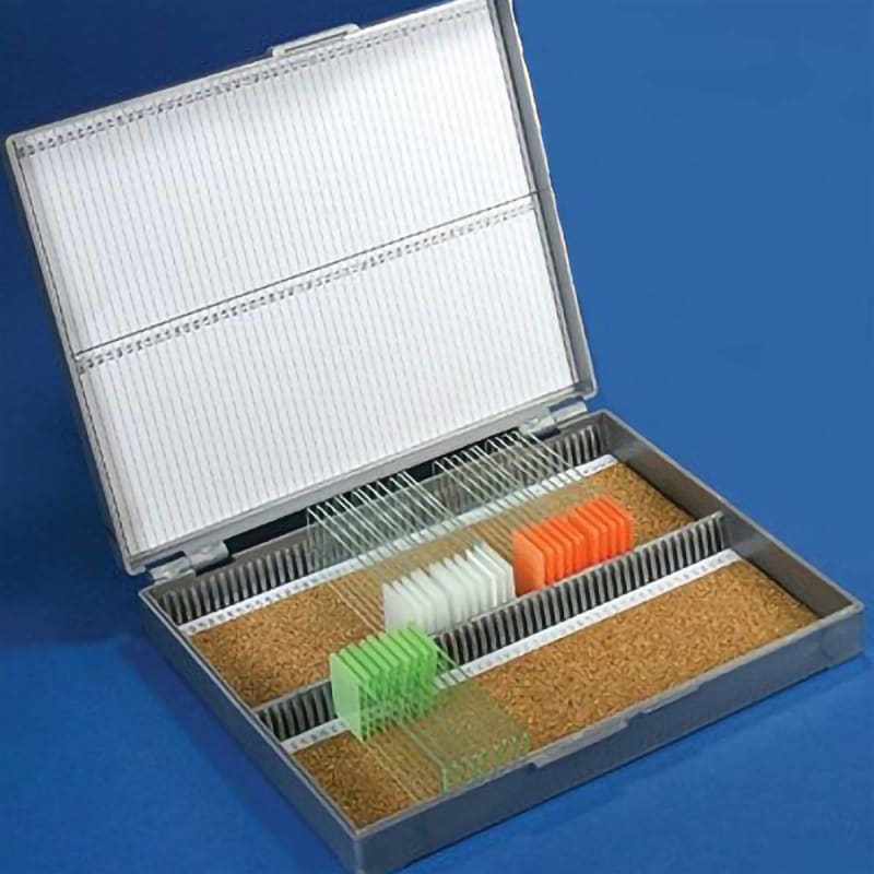 McKesson Brand Slide Storage Box McKesson Gray ABS Plastic / Cork 100 Slide Capacity McKesson Brand Slide Storage Box McKesson Gray ABS Plastic / Cork 100 Slide Capacity