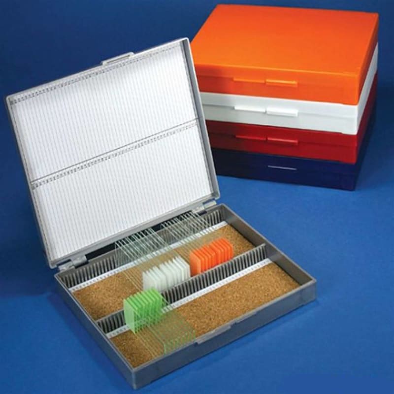 McKesson Brand Slide Storage Box McKesson White ABS Plastic / Cork 100 Slide Capacity McKesson Brand Slide Storage Box McKesson White ABS Plastic / Cork 100 Slide Capacity