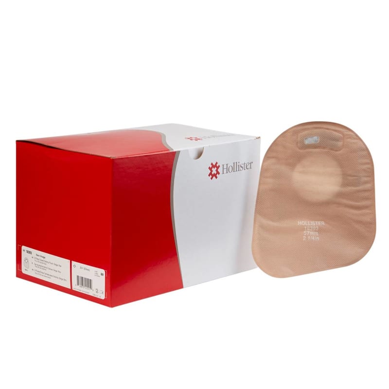 Hollister New Imageâ„¢ 18393 Two-Piece Beige Ostomy Pouch, Pre-cut to Fit 57 mm, Red Match