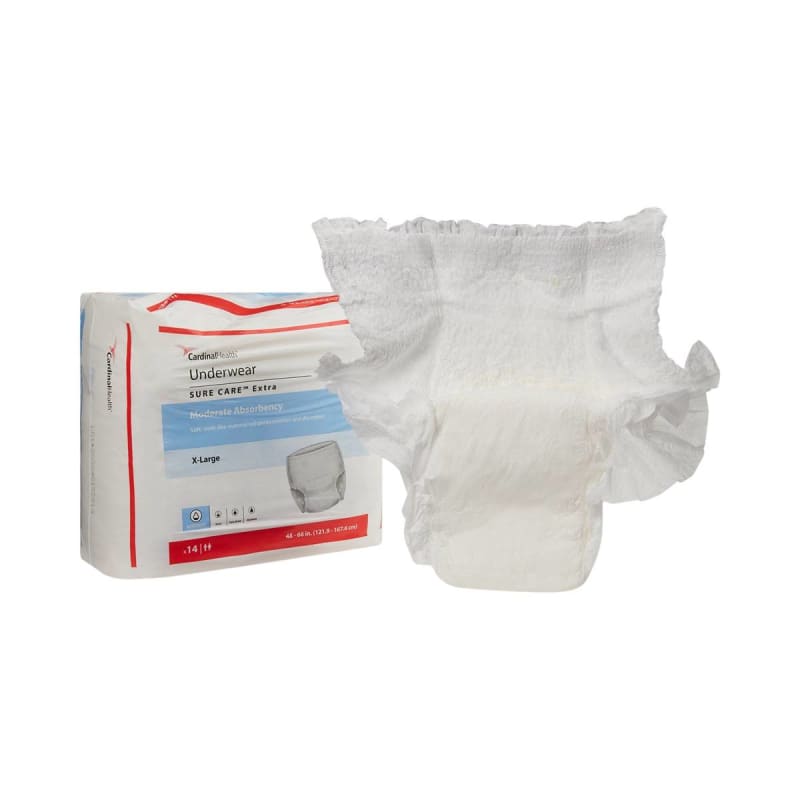 Cardinal Sure Careâ„¢ Extra Moderate Absorbency Incontinence Underwear, X-Large Cardinal Sure Careâ„¢ Extra Moderate Absorbency Incontinence Underwear, X-Large