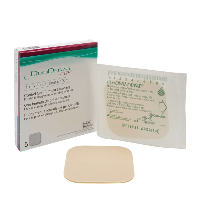 ConvaTec DuoDermÂ® CGFÂ® Hydrocolloid Dressing, 4 x 4 Inch