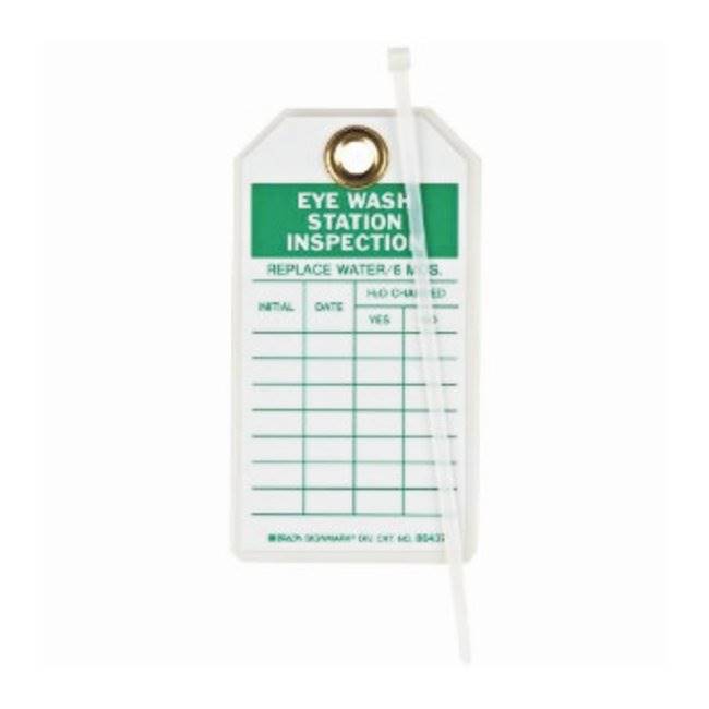 Fisher Anatomical Equipment Tag Bradyâ„¢ Inspection for Eye Wash Station Green / White 3 X 5-3/4 Inch Polyester 10 per Pack Fisher Anatomical Equipment Tag Bradyâ„¢ Inspection for Eye Wash Station Green / White 3 X 5-3/4 Inch Polyester 10 per Pack