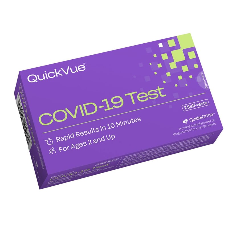Quidel QuickVueÂ® At-Home Over-the-Counter COVID-19 Test Kit, Two Tests
