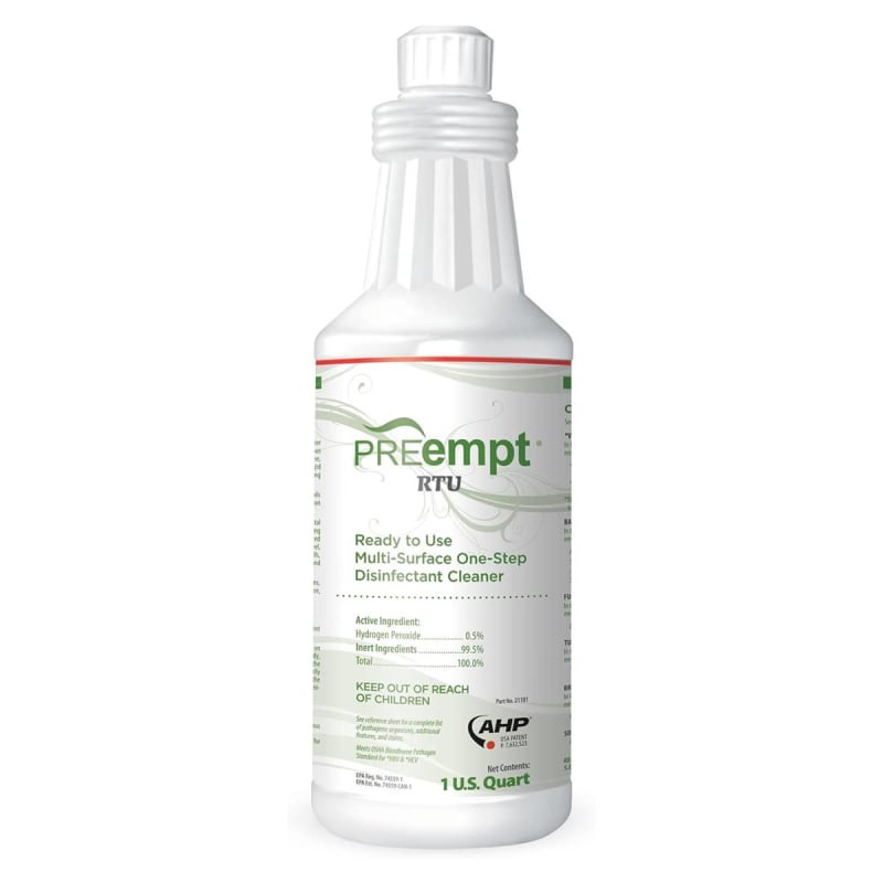Contec Inc PREemptÂ® RTU Surface Disinfectant Cleaner, 1 Quart Bottle