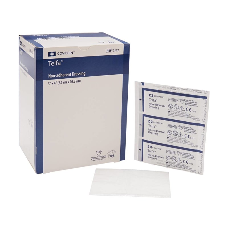 Cardinal Telfaâ„¢ Ouchless Nonadherent Dressing, 3 x 4 Inch Cardinal Telfaâ„¢ Ouchless Nonadherent Dressing, 3 x 4 Inch