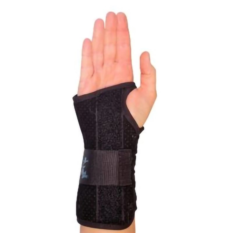 Medical Specialties Wrist Brace Wrist Lacerâ„¢ Aluminum / Felt / Suede Right Hand Black Small Medical Specialties Wrist Brace Wrist Lacerâ„¢ Aluminum / Felt / Suede Right Hand Black Small