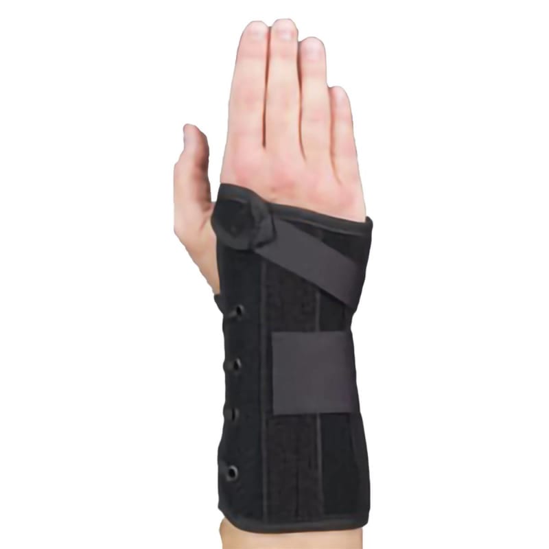 Medical Specialties Wrist Brace Wrist Lacerâ„¢ Aluminum / Felt / Suede Right Hand Black Medium