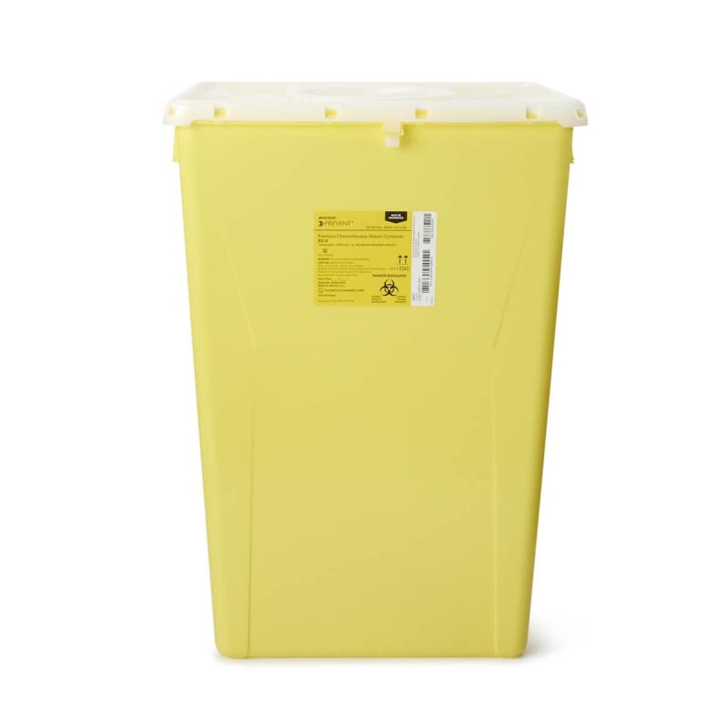 McKesson PreventÂ® Chemotherapy Sharps Container, 18-Gal., 24.6 x 17.3 x 13 Inch