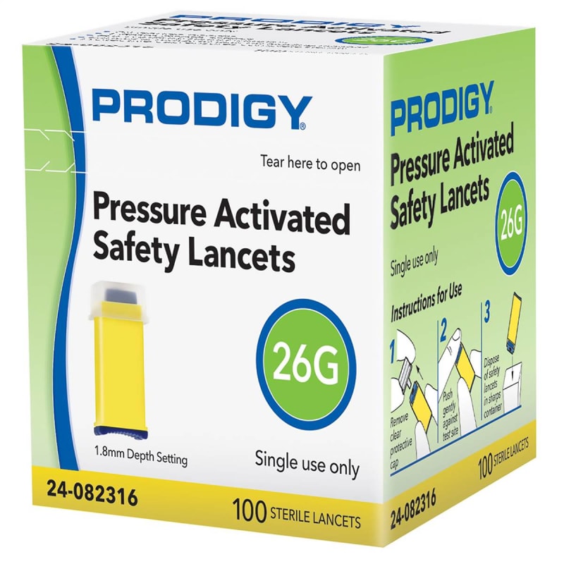 Prodigy Diabetes Care Safety Lancet Prodigy 26 Gauge Retractable Pressure Activated Finger Prodigy Diabetes Care Safety Lancet Prodigy 26 Gauge Retractable Pressure Activated Finger