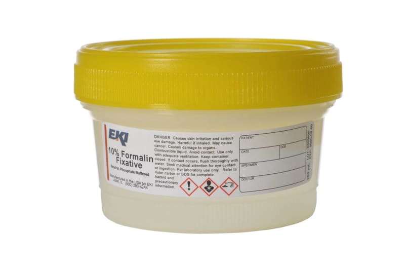 EK Industries Inc Prefilled Formalin Container Quickfixâ„¢ 125 mL Fill in 250 mL (8.5 oz.) Screw Cap Warning Label / Storage Instructions NonSterile EK Industries Inc Prefilled Formalin Container Quickfixâ„¢ 125 mL Fill in 250 mL (8.5 oz.) Screw Cap Warning Label / Storage Instructions NonSterile