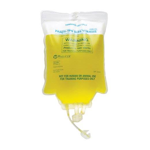 Wallcur Clinical Training Medication Practi-TPN Bag with Vitaminsâ„¢ Liquid I.V. Bag 1000 mL