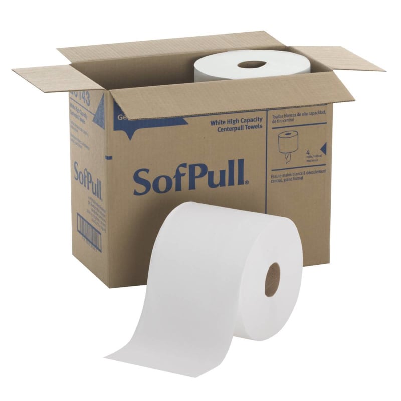 Georgia-Pacific Consumer Products LP SofPullÂ® White Paper Towel, 8,400 Feet, 4 Rolls per Case