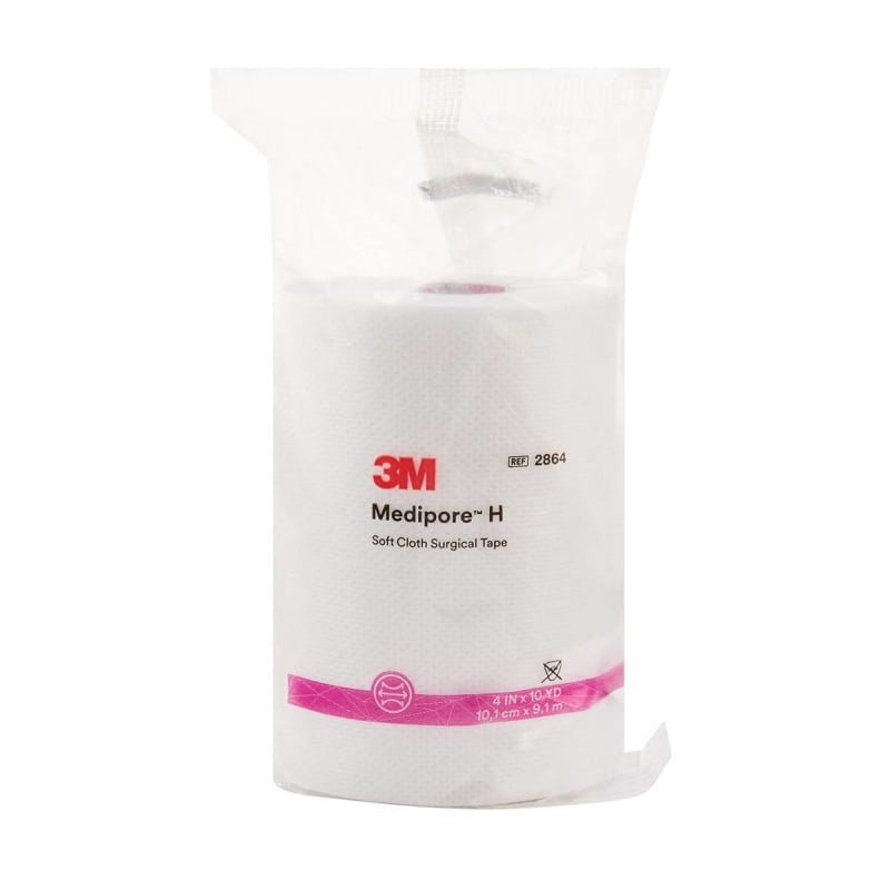 Solventum Corporation 3Mâ„¢ Mediporeâ„¢ H Cloth Medical Tape, 4 Inch x 10 Yard, White