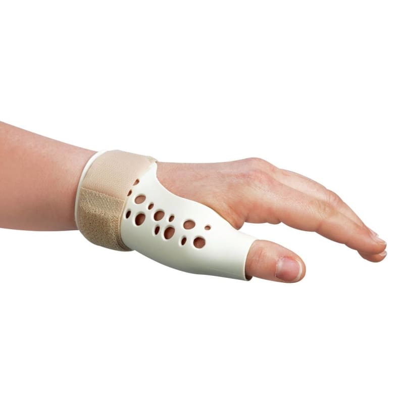 Alimed Thumb Spica European Adult Medium Hook and Loop Strap Closure Left Hand White Alimed Thumb Spica European Adult Medium Hook and Loop Strap Closure Left Hand White