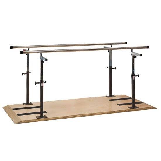 Clinton Industries Parallel Bars Plywood Base, Stainless Steel Handrails 7 Foot X 18 to 28 X 26 to 39 Inch Satin Finish Clinton Industries Parallel Bars Plywood Base, Stainless Steel Handrails 7 Foot X 18 to 28 X 26 to 39 Inch Satin Finish