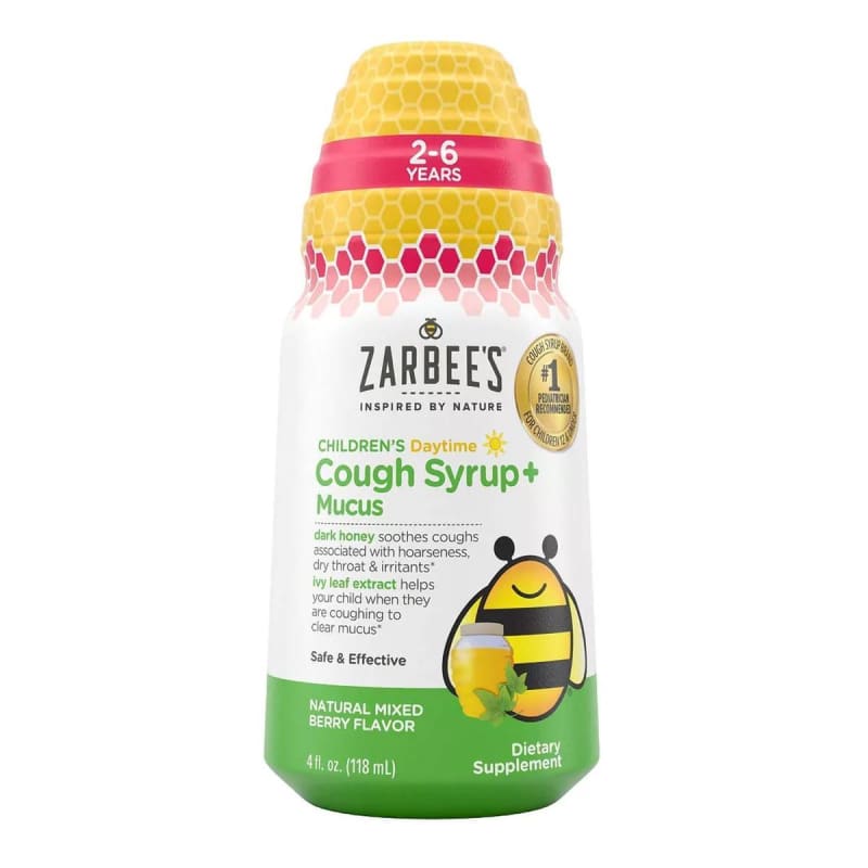 J & J Sales Zarbee's Children's Daytime Cough Syrup + Mucus, Mixed Berry, 4-ounce bottle