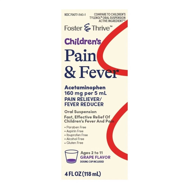 Kenvue Brands LLC Tylenol Children's Pain + Fever Oral Suspension Grape Flavor
