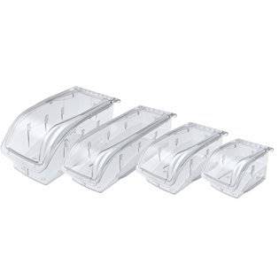 Akro-Mils Storage Bin Hang and Stack Clear Polycarbonate 3-1/4 X 4-1/8 X 5-3/8 Inch